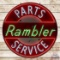 Rambler Parts Service 5' Single Sided Porcelain Neon Sign