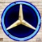 Mercedes Benz 7' Single Sided Tin Lighted Neon Logo Sign
