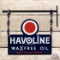 Excellent 1930 Havoline Wax Free Oil Indian Refining Co DS Porcelain Sign w/ Hanger & Arm 