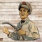 Dixie Gasoline Service Station Attendant 8' Die Cut Wooden Billboard Sign