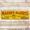 Massey Harris Farm Equipment Sales Service Single Sided Porcelain Sign w/ Plow Logo