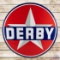 Derby Gasoline 6' Double Sided Porcelain Service Station ID Sign