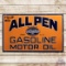 Amazing All Penn Gasoline Motor Oil Single Sided Porcelain Sign w/ Pennsylvania Seal