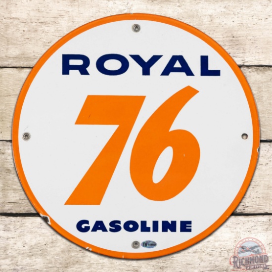 Royal Union 76 Gasoline Single Sided Porcelain Pump Plate Sign