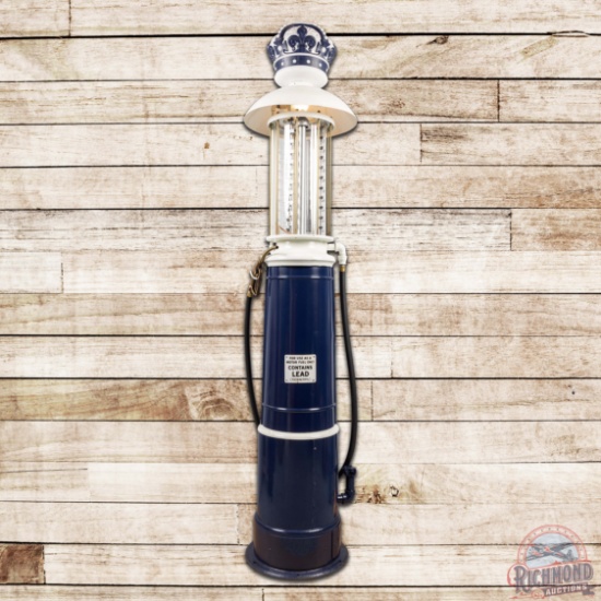 Rapid Dayton Ten Gallon Visible Gas Pump Restored Blue Crown