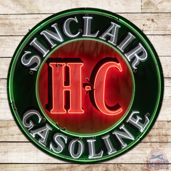 Sinclair H-C Gasoline 6' Single Sided Porcelain Neon Logo Sign