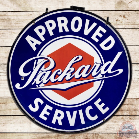 Packard Automobiles Approved Service 42" Double Sided Porcelain Sign w/ Ring