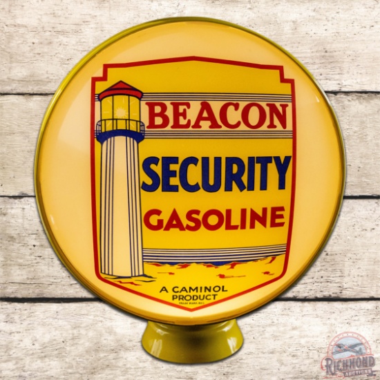 Beacon Security Gasoline "A Caminol Product" 15" Single Lens w/ HP Metal Body Gas Pump Globe