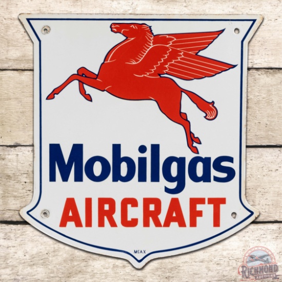 Amazing Mobilgas Aircraft Die Cut Single Sided Porcelain Sign w/ Pegasus