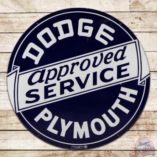 Dodge Plymouth Approved Service 42" Double Sided Porcelain Sign