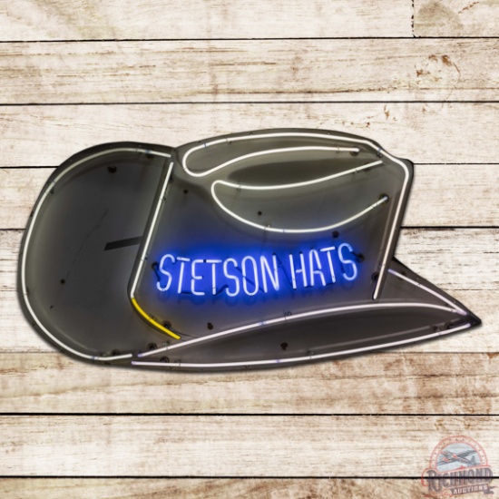 Amazing Stetson Hats Die Cut Single Sided Porcelain Neon Sign