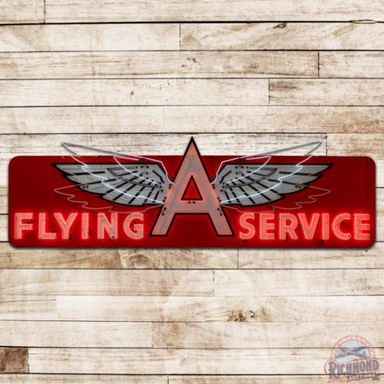 Amazing Flying A Service Gasoline 24' Animated Neon Logo Sign