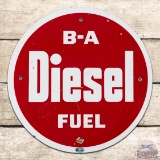 B-A British American Diesel Fuel Single Sided Porcelain Pump Plate Sign