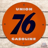 Union 76 Gasoline Single Sided Porcelain Pump Plate Sign