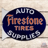 Firestone Tires Auto Supplies Double Sided Porcelain Flange Sign