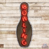 Impressive Double Sided Porcelain 8' Bowling Pin Die Cut Neon Sign