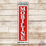 Sinclair Pennsylvania Mobiline Motor Oil Vertical Single Sided Porcelain Sign