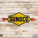 Sunoco Gasoline Double Sided Porcelain Die Cut ID Sign w/ Arrows