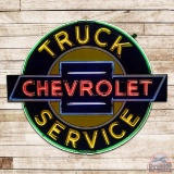 Amazing Chevrolet Truck Service 7.5' Double Sided Porcelain Neon Sign
