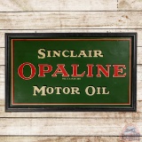 Early Sinclair Opaline Motor Oil Single Sided Tin Sign