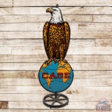 Amazing Case Old Abe w/ Earth 2-piece Die Cut Single Sided Porcelain Sign w/ Stand
