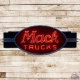 Rare Mack Trucks Die Cut 10' Double Sided Porcelain Neon Sign