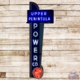 Fantastic Upper Peninsula Power 12' Double Sided Porcelain Neon Sign w/ Reddy Kilowatt