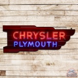 Amazing Chrysler Plymouth Die Cut Double Sided Porcelain Neon Sign