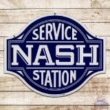 Nash Service Station Die Cut Double Sided Porcelain Sign