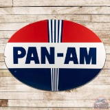 Pan-Am Gasoline 7' Double Sided Porcelain Service Station ID Sign