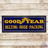 Outstanding Goodyear Tires Belting Hose Packing 6.5' Single Sided Porcelain Sign w/ Wingfoot