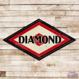 Diamond DX Gasoline Double Sided Porcelain Sign w/ Frame