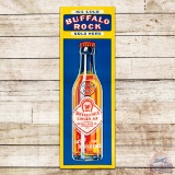 Ice Cold Buffalo Rock Sold Here Vertical Emb. Single Sided Tin Sign w/ Bottle