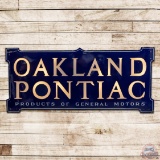 Oakland Pontiac Products of General Motors 8' Die Cut Single Sided Porcelain Milk Glass Sign