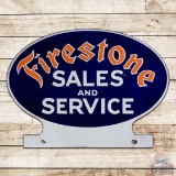 Firestone Sales and Service Die Cut Single Sided Porcelain Keyhole Sign