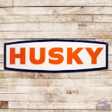 Scarce Husky Gasoline 8' Double Sided Porcelain ID Sign