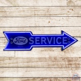 Ford Service 6' Single Sided Porcelain Neon Arrow Sign w/ Logo
