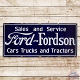 Impressive Ford Fordson Cars Trucks and Tractors Sales and Service 5' Single Sided Porcelain Sign