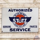 Scarce Authorized Stutz Genuine Service Parts Double Sided Porcelain Sign w/ Logo