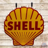 Shell Gasoline 5' Double Sided Porcelain Logo Sign w/ Bulbs