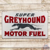 Incredible Super Greyhound Motor Fuel Gasoline 5' Double Sided Porcelain ID Sign