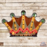 Outstanding Crown 8' Die Cut Double Sided Tin Animated Sign w/ Bulbs
