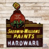 SWP Sherwin Williams Paints Hardware Die Cut Single Sided Porcelain Neon Sign