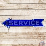 Service 4' Die Cut Double Sided Porcelain Neon Arrow Sign