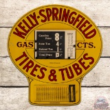 Rare NOS Kelly Springfield Tires & Tubes Double Sided Tin Visible Pump Pricer Sign