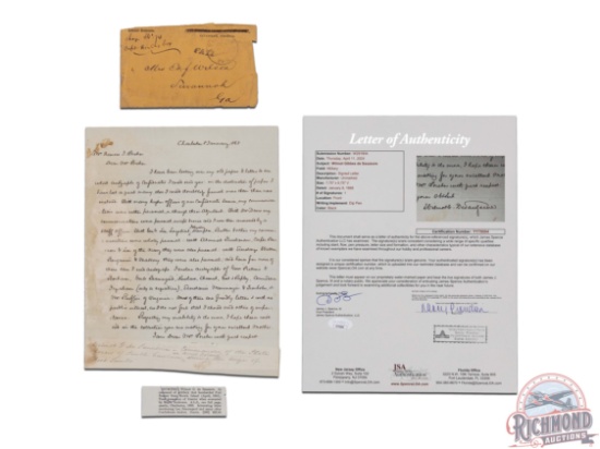Wilmot Gibbes de Saussure Letter, Cmdr. of Fort Moultrie During Battle of Fort Sumter Lattimer Coll.