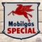 Stellar 1947 Mobilgas Special Single Sided Porcelain Pump Plate Sign w/ Pegasus