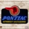 Pontiac Authorized Service 7.5' Die Cut Single Sided Tin Neon Sign w/ Full Feather Logo