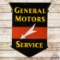 Fantastic General Motors Service Die Cut Single Sided Porcelain Sign w/ Arrow