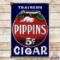 Traiser's Pippins 5 Cent Cigar Single Sided Porcelain Sign w/ Apple Logo